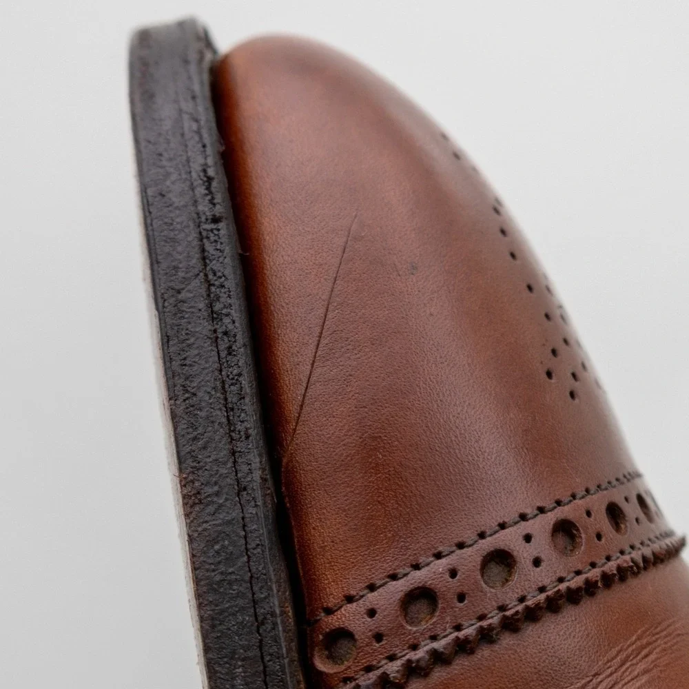 John‎ Lobb Oxford Shoes UK 10 E US 11 Brown Leather Brogue Punching SEYMOUR